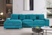 3-Piece Sectional Sofa with Chaise, plus Fabric, Available in Multiple Colors