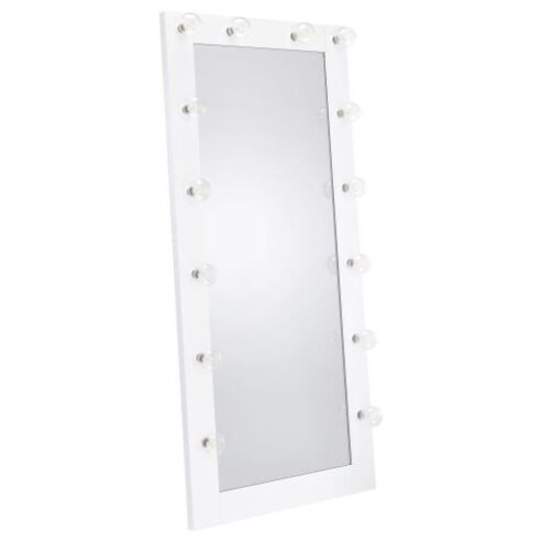 Full Length Floor Mirror with Lighting, Available in Black or White